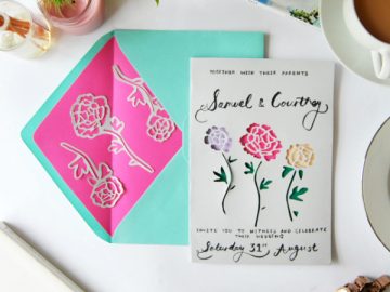 Paper Cut Wedding Invitation
