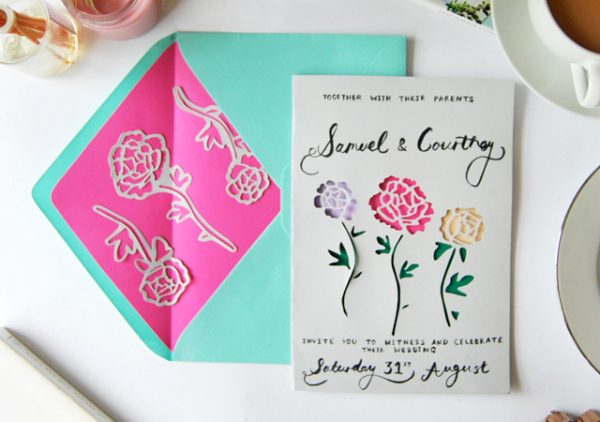 Paper Cut Wedding Invitation